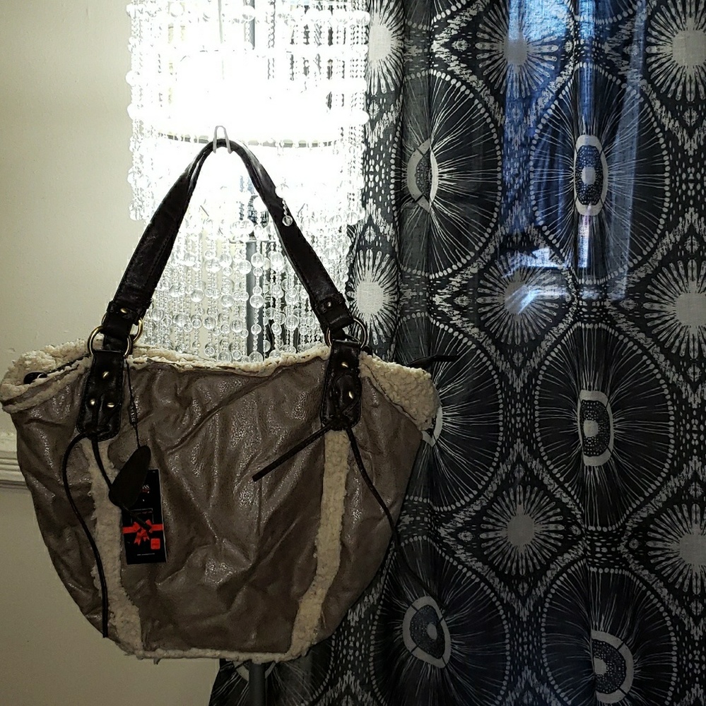 Joy.Miss Faux Shearling shoulder bag